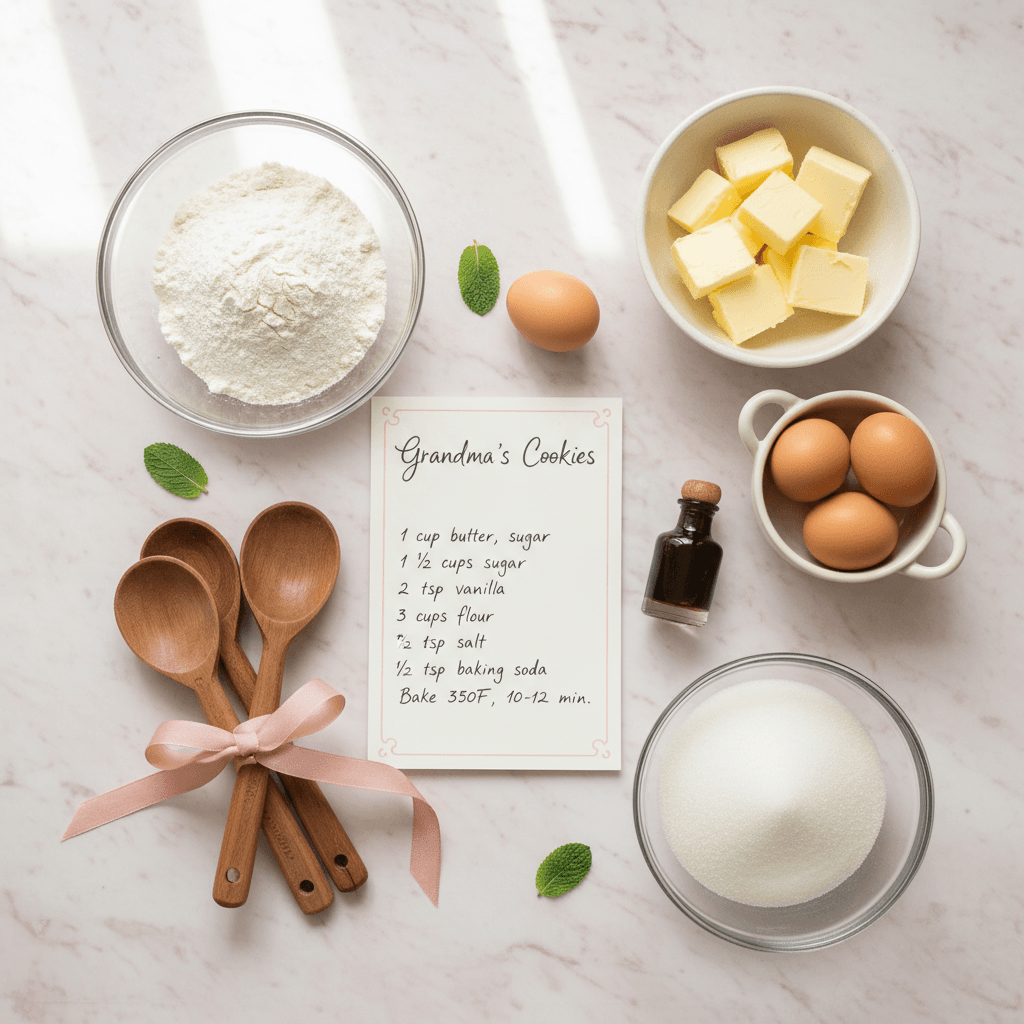 Complete ingredient lists organized for baking